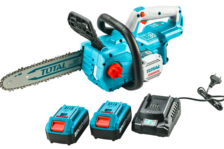 Reťazová píla Total Tools TGSLI201286 s dvoma batériami a nabíjačkou