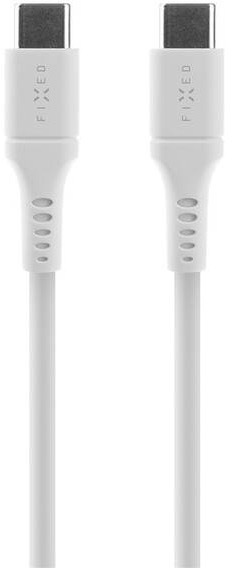 Kábel FIXED Liquid silicone USB-C/USB-C s podporou PD, 60W, 1,2m biely