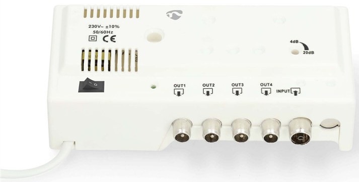 Zosilňovač Nedis 20 dB, 5x IEC pre bezproblémové pripojenie až štyroch prijímačov