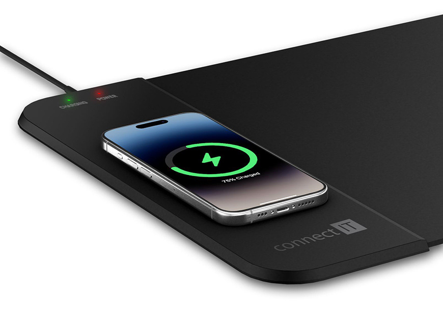 Podložka pod klávesnicu a myš Connect IT Charge L, 80 × 30 cm čierna Podložka pod myš Connect IT Charge L, 80 × 30 cm - čierna