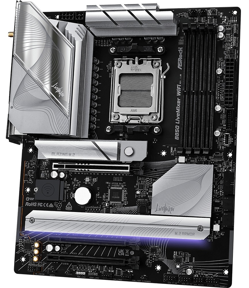 Základná doska ASRock B850 LiveMixer WiFi AMD AM5, ATX, čierna farba