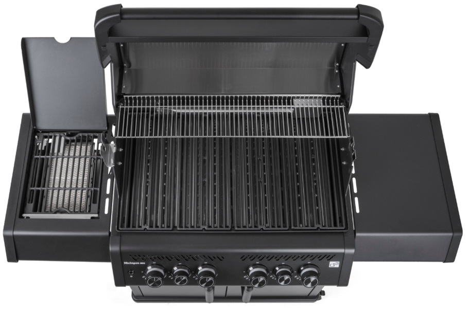 Gril záhradný plynový G21 GAH-BBQ4MGN Michigan BBQ Premium Line Grilovacia plocha G21 Michigan BBQ Premium Line so štyrmi liatinovými roštami a bočným Infra Red horákom