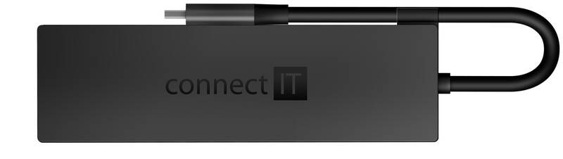 USB Hub Connect IT USB-C/3x USB 3.2, HDMI, USB-C PD 100W sivý