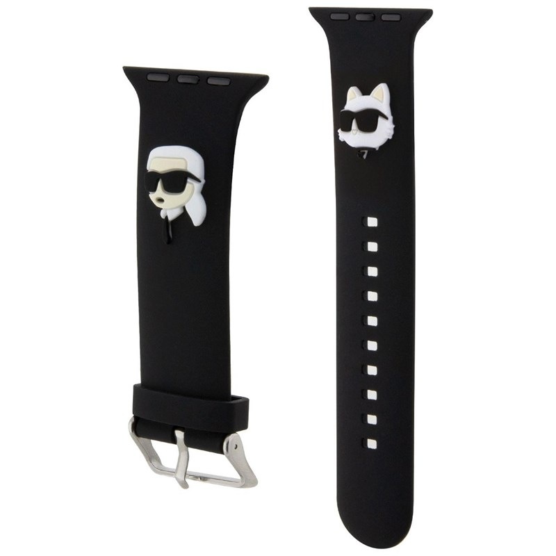 Remienok Karl Lagerfeld Karl and Choupette na Apple Watch 42/44/45mm čierny