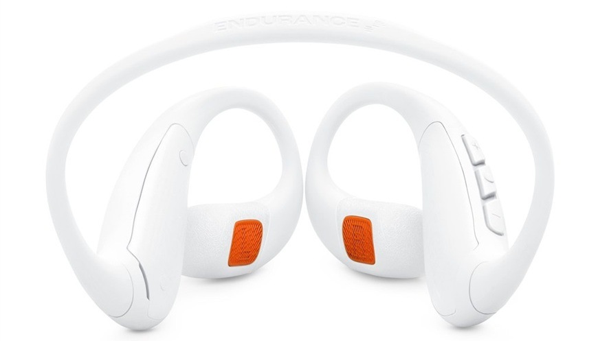 Slúchadlá JBL Endurance Pace biela Detail obrázku slúchadiel.