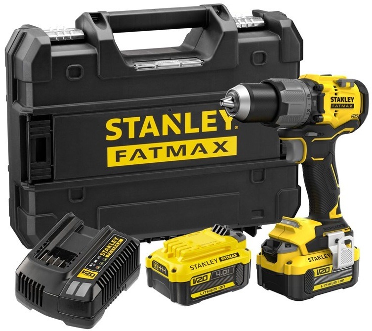 Aku vŕtačka Stanley FatMax SFMCD726M2T-QW (s baterií) Aku vŕtačka Stanley FatMax s 2 batériami 4Ah, nabíjačkou a kufrom.