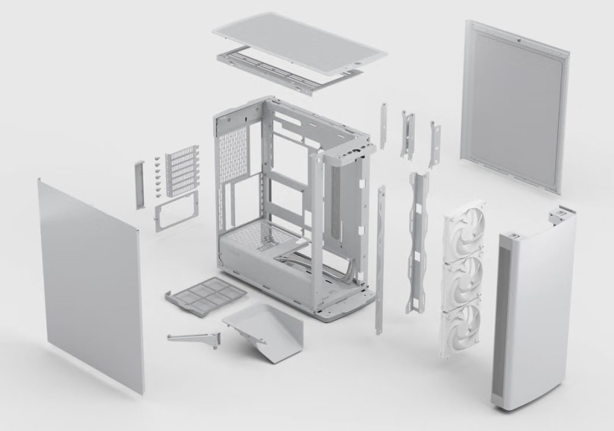 Case FRACTAL DESIGN Define One Light Solid biela FRACTAL DESIGN Define One Light Solid s hladkým bielym čelným panelom a bočnými ventilačnými otvormi