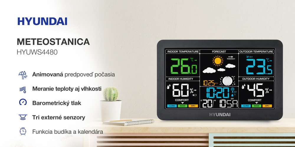 Meteorologická stanica Hyundai WS 4480 čierna