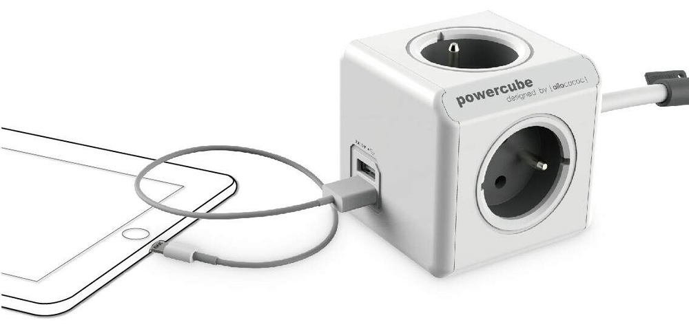 Kábel predlžovací Powercube Extended USB, 4x zásuvka, 2x USB, 1,5m zelený Kábel predlžovací Powercube Extended USB, 4x zásuvka, 2x USB, 1,5m zelený