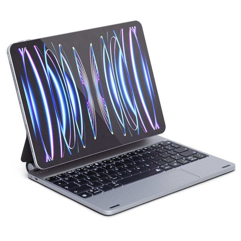 Puzdro na tablet s klávesnicou Epico Aluminium Keyboard Case na Apple iPad Pro 11 "M4 v šedom prevedení.