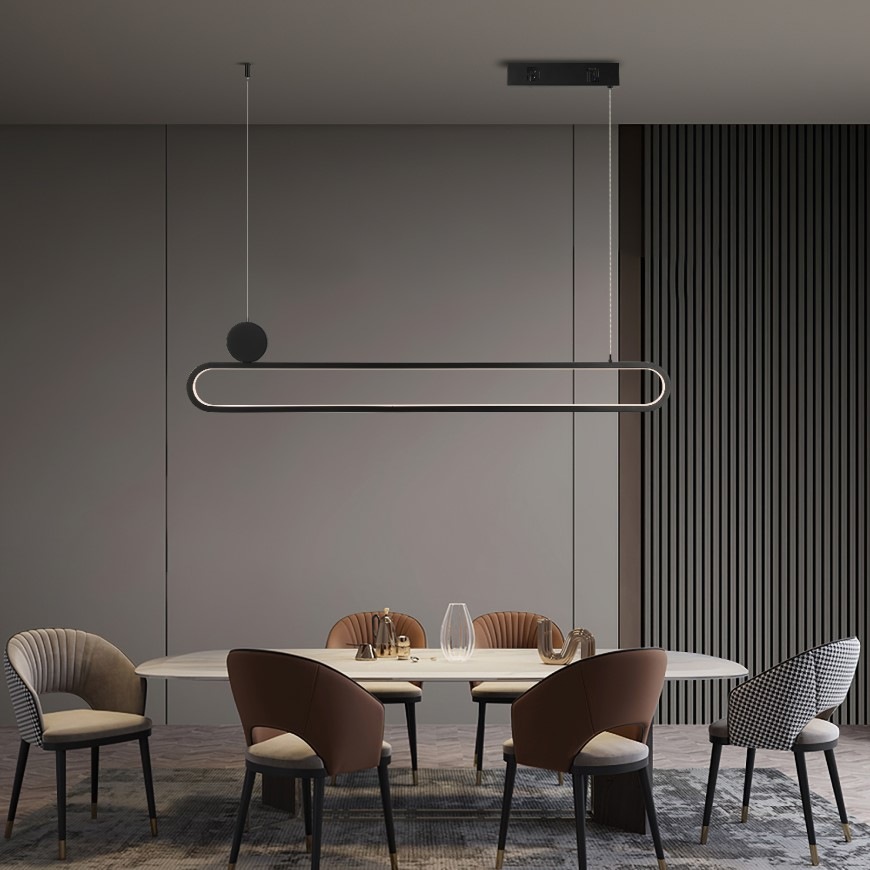 Závesné svietidlo IMMAX NEO LITE OVALE SMART 122cm 50W s podporou BEACON, Wi-Fi, TUYA čierne IMMAX NEO LITE OVALE SMART, čierna