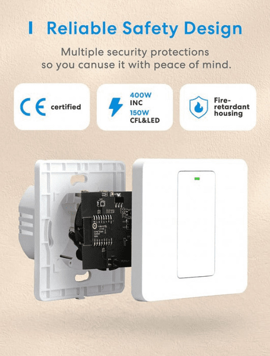 Vypínač Meross Smart Wi-Fi Wall Switch MSS510 EU (HomeKit) Vypínač Meross Smart Wi-Fi Wall Switch MSS510 EU (HomeKit)