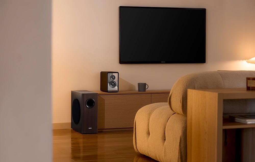 Subwoofer Edifier T5s hnedý K úspore energie pri subwooferi Edifier T5s prispieva pohotovostný režim