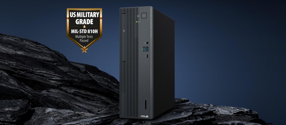 Stolný počítač Asus ExpertCenter P500 SFF čierny Odolná konštrukcia spĺňa vojenské štandardy a zvládne každodennú prevádzku bez obáv