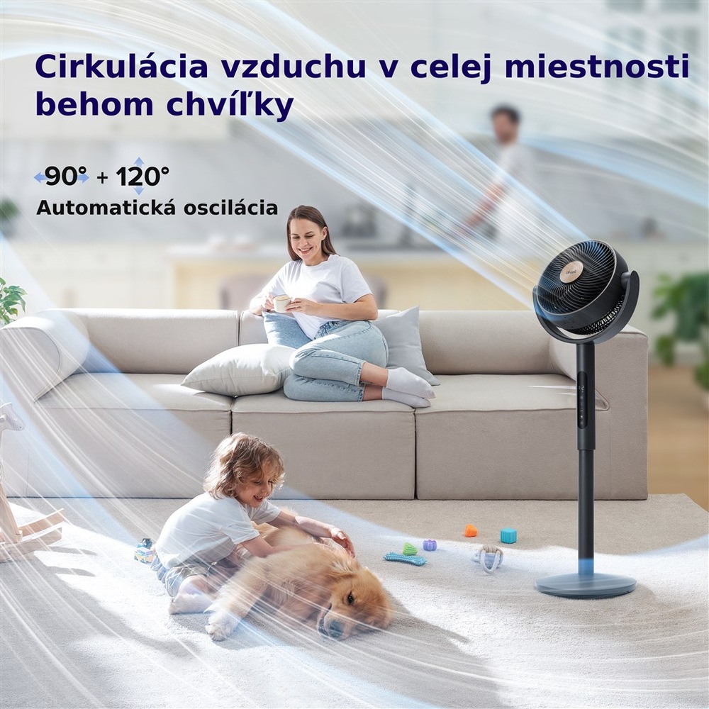 Ventilátor stojanový Levoit TempSense R432 DC Cyclone Fan čierny Ventilátor stojanový Levoit TempSense R432 DC Cyclone Fan