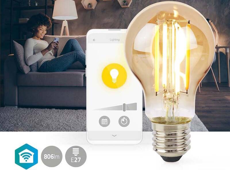 Inteligentná žiarovka Nedis SmartLife klasik, Wi-Fi, E27, 806 lm, 7 W, Teplá Biela Inteligentná žiarovka Nedis SmartLife klasik, Wi-Fi, E27, 806 lm, 7 W, Teplá Biela
