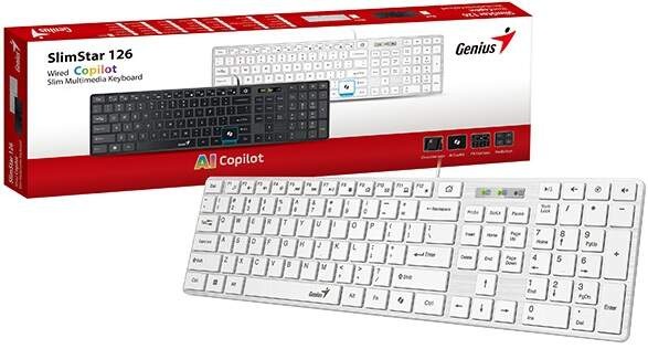 Klávesnica Genius Slimstar 126 biela Klávesnica Genius Slimstar 126 biela