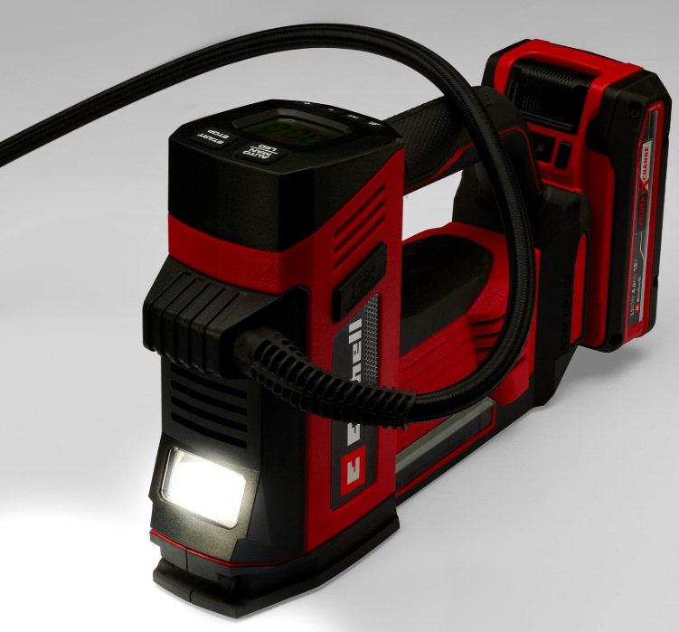 Kompresor Einhell Expert CE-CC 18/23 D Li-Solo (bez baterie) Vstavané LED svetlo kompresora Einhell Expert CE-CC 18/23 D Li-Solo osvetľujúci pracovný priestor