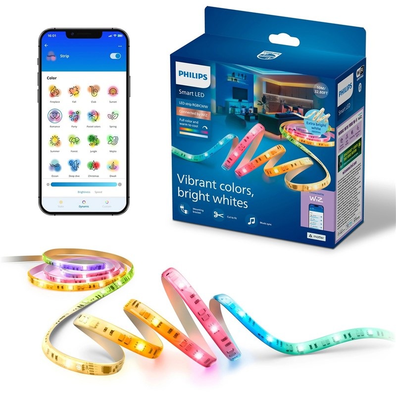 LED pásik Philips Smart LED RGBICWW strip 10m Type-C EU, biela farba