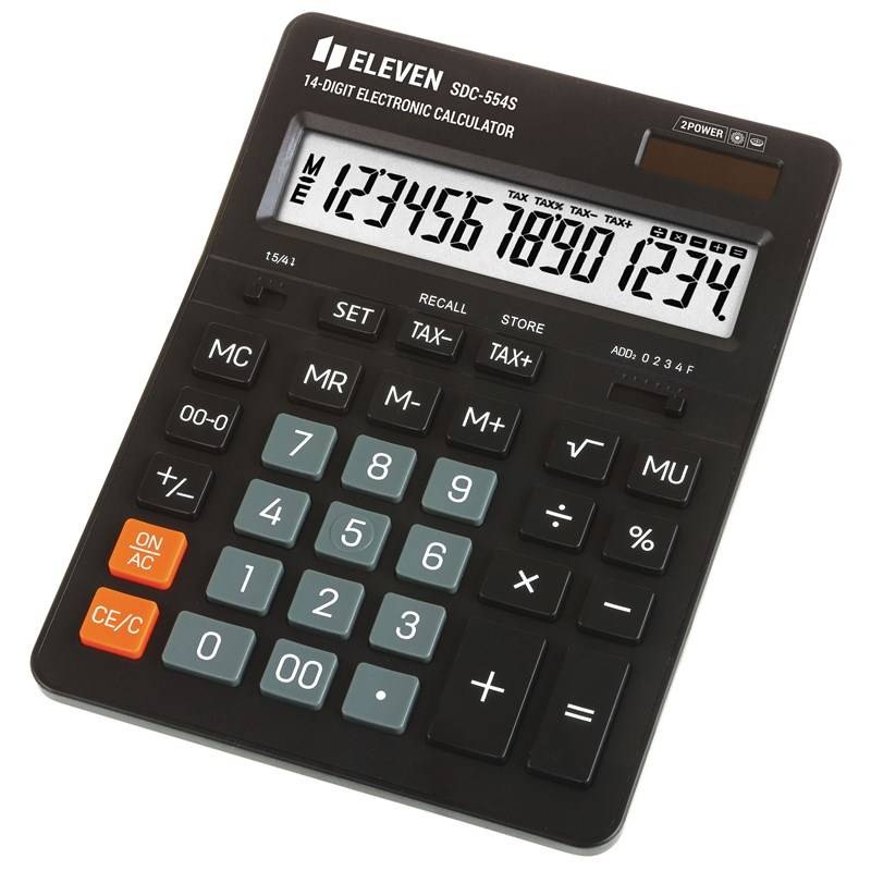 Kalkulačka Eleven SDC554S, stolná, štrnásťmiestna čierna