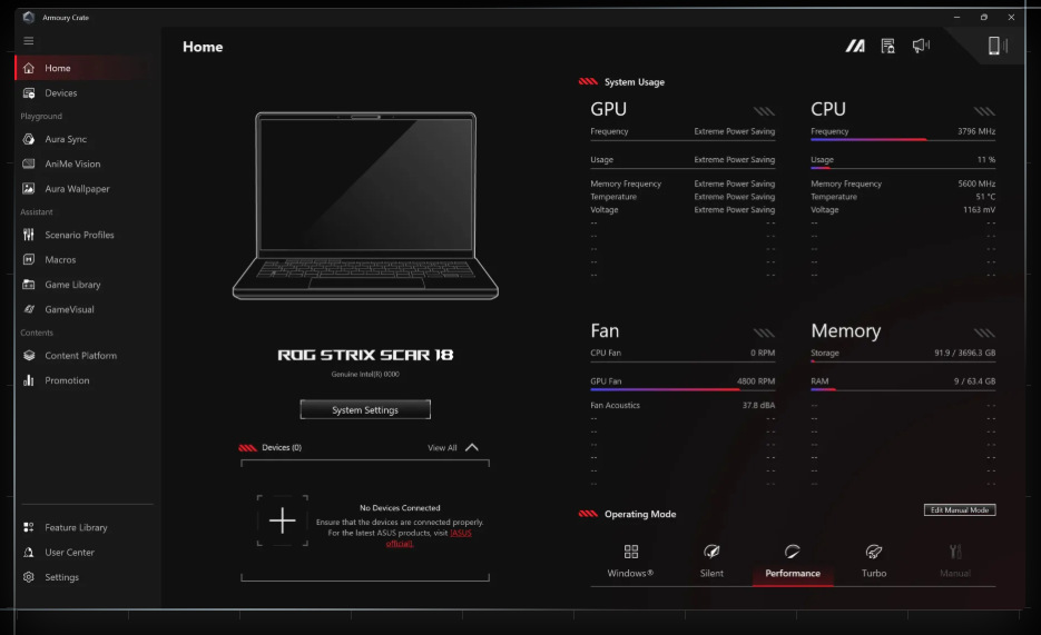 Notebook Asus ROG Strix SCAR 18 čierny