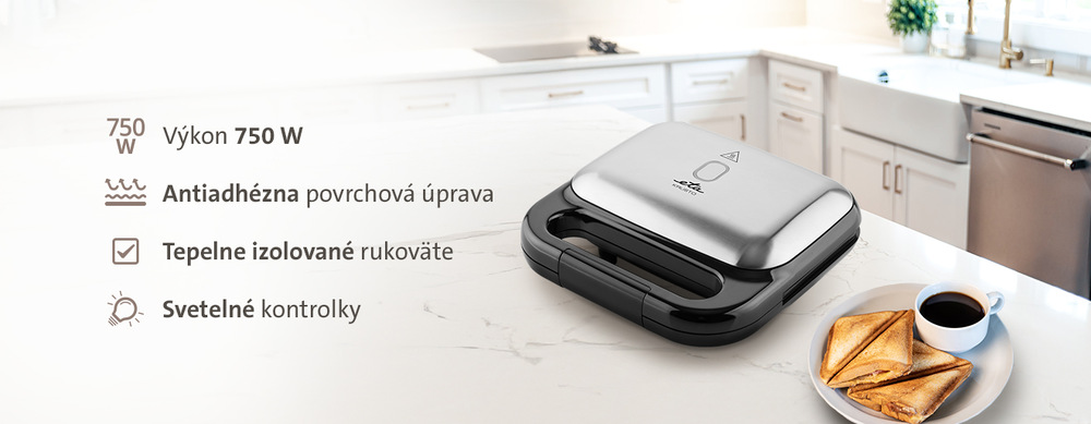 Sendvičovač ETA Krusto 4163 90000 čierny/nerez