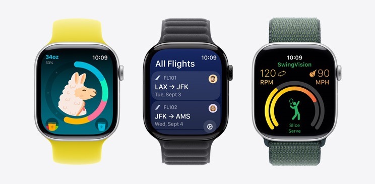 Inteligentné hodinky Apple Watch Series 10 GPS 42mm ružovo zlatý hliník - slivkový prevliekaci športový remienok