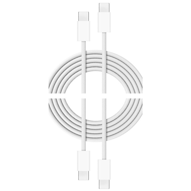 Kábel Cubenest USB-C/USB-C, 60W, 1m, 2 ks biely
