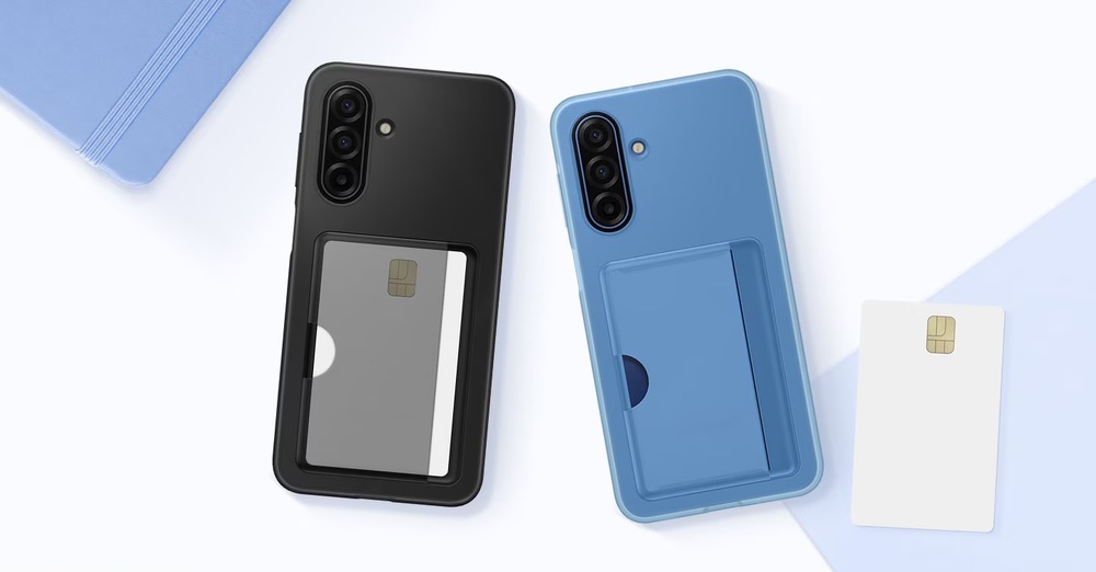 Kryt na mobil Samsung Card Slot na Samsung Galaxy A17/A17 5G modrý Kryt na mobil Samsung Card Slot pre Samsung Galaxy A17/A175G - modrý - 2 telefóny s krytmi v rôznych farbách