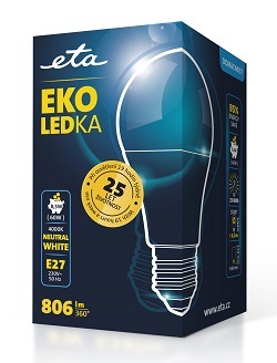 LED žiarovka ETA EKO LEDka klasik 8,5 W, E27, neutrálna biela
