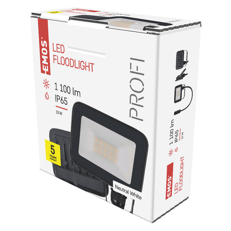 Reflektor EMOS INOVO 10W 1100LM IP65 NW čierny Reflektor EMOS INOVO 10W 1100LM IP65 NW - čierny