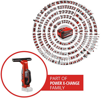Čistič okien Einhell Power X-Change BRILLIANTO (bez batérie) 3437100 červený EIN3437100