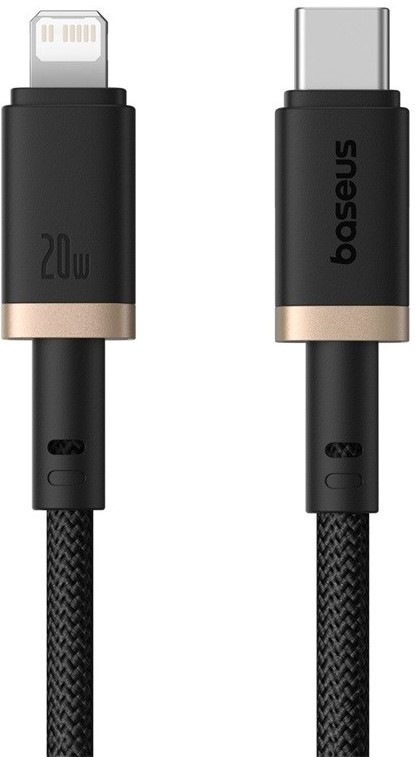 Kábel Baseus Dura USB-C/Lightning, 20W, 2m - čierny/zlatý
