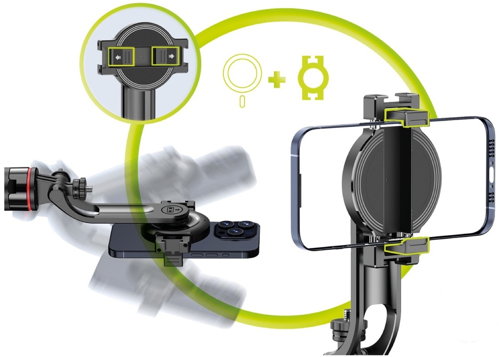 Selfie tyč Mobile Origin Magnetic Selfie Stick Tripod S1 čierna