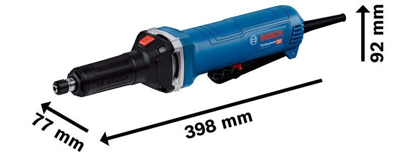 Priama brúska Bosch Professional GGS 30 LPS Priama brúska Bosch Professional GGS 30 LPS má upínacie hrdlo s priemerom 43 mm