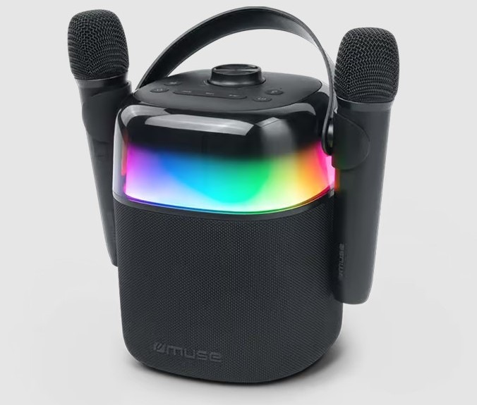 Prenosný reproduktor MUSE M-530KA čierny Prenosný reproduktor MUSE M-530KA ponúka LED svetelné efekty