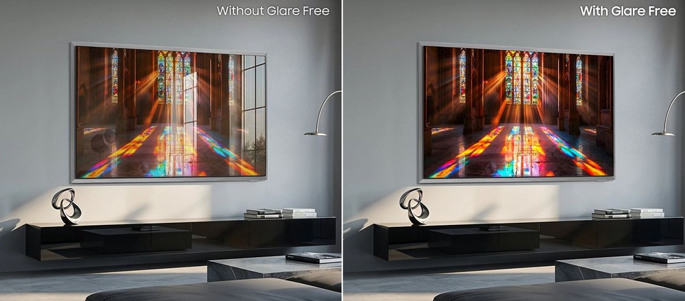 Televízor Samsung QE48S95H Porovnanie obrazu na televízii Samsung QE48S95H s technológiou 4K AI Upscaling Pro pre zvýšenie kvality obrazu