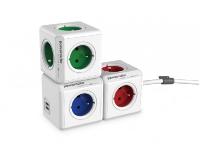 Rozbočovacia zásuvka Cubenest Powercube Original USB PD 20W, USB, USB-C, 4x zásuvka biela/zelená