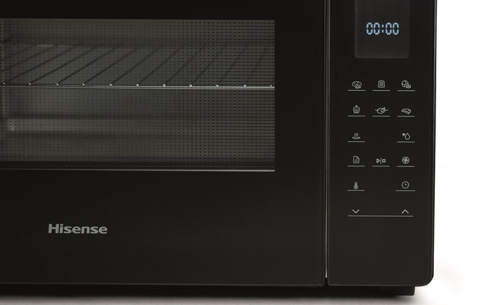 Mini rúra Hisense HOM45D čierna detail na ovládaci panel mini rúry hisense HOM45D
