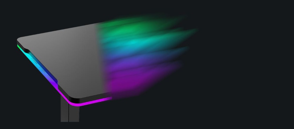 Herný stôl ULTRADESK IRON, 132,5 x 60,5 cm čierny Ultradesk IRON s RGB (UDESK-IR-BKA)