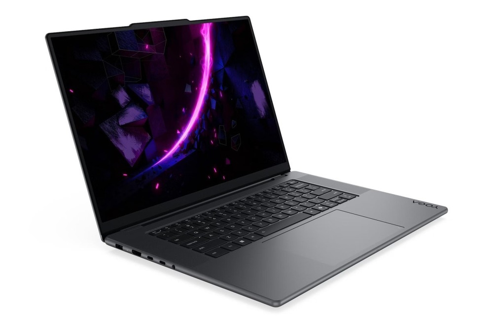 Otvorený a zapnutý notebook Lenovo Yoga Pro 9 16IPH11 otočený doprava