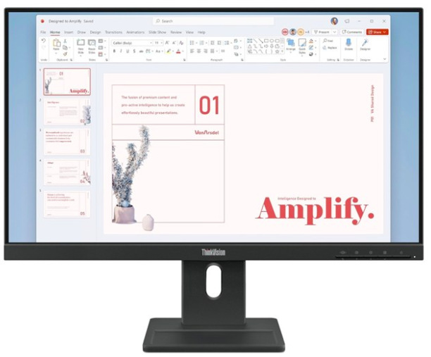 Monitor Lenovo ThinkVision E24-40 23.8", WLED podsvietenie, IPS panel, 4ms, 1300: 1, 250cd/m2, 1920 × 1080 Full HD, - čierny