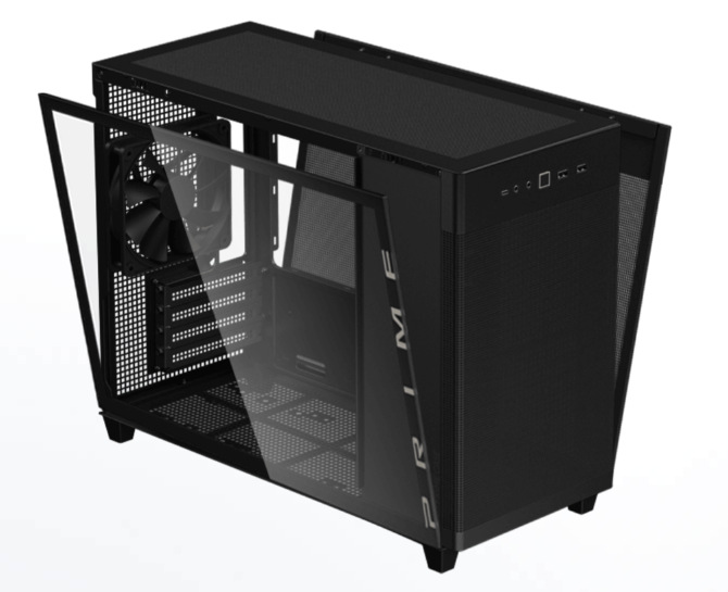 Case Asus PRIME AP201 Tempered Glass biela