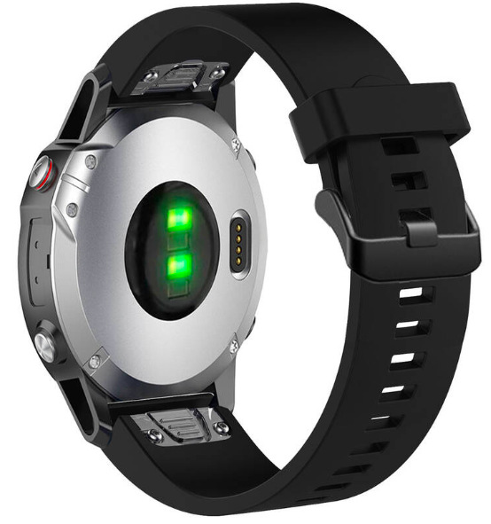 Remienok FIXED Silicone Strap na Garmin QuickFit 20 mm - čierny