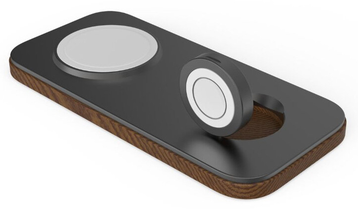 Bezdrôtová nabíjačka Cubenest K200 Pre 2v1 s podporou uchytenia MagSafe sivá