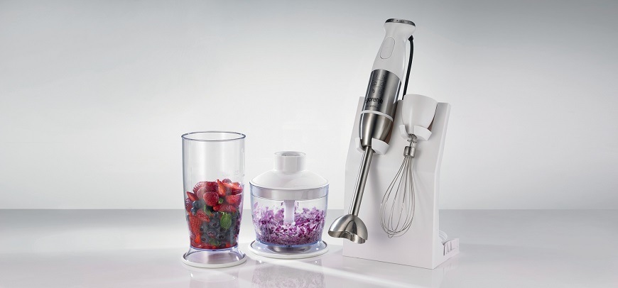 Tyčový mixér Gorenje HBC806QW, biela, Praktický stojan