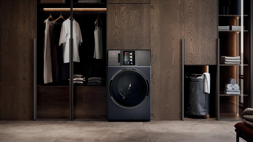 Práčka so sušičkou Haier HWD180BD12LGNU-S zabudovaná v práčovni