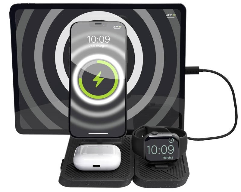 Bezdrôtová nabíjačka ZENS 4-in-1 MFI+MFM Modular charging station čierna Bezdrôtová nabíjačka ZENS 4-in-1 MFI+MFM Modular charging station
