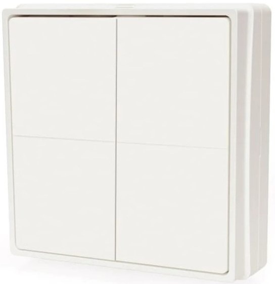 Vypínač Shelly BLU Wall Switch 4, BT biely