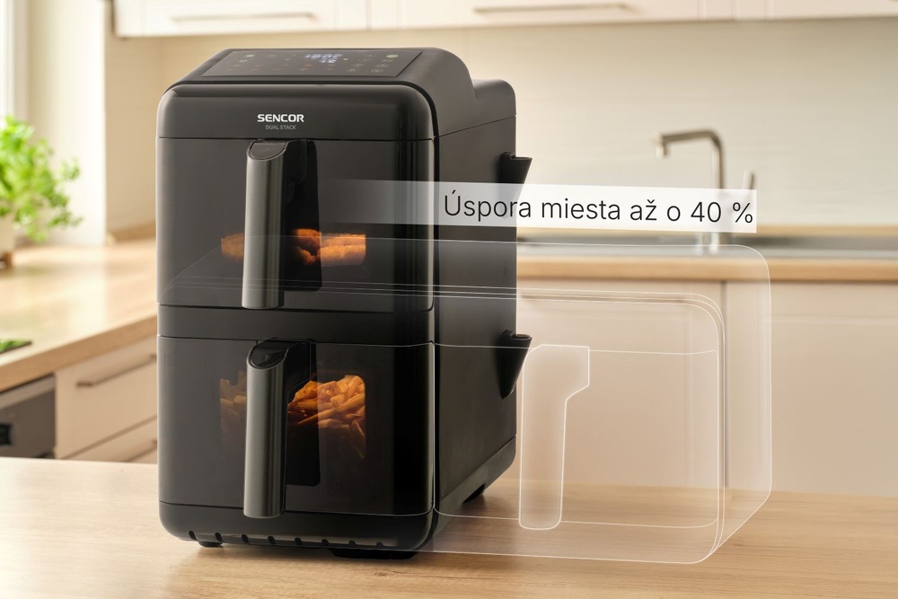 Úspora miesta až o 40% s fritézou Sencor SFR 1260BK